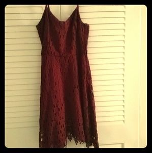 Hot Topic Red Skull Lace Skater Dress